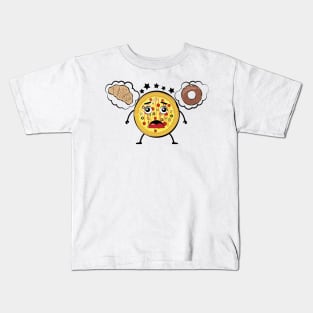 Confused Pizza Is Craving For Sweet - Funny Character Illustration Kids T-Shirt